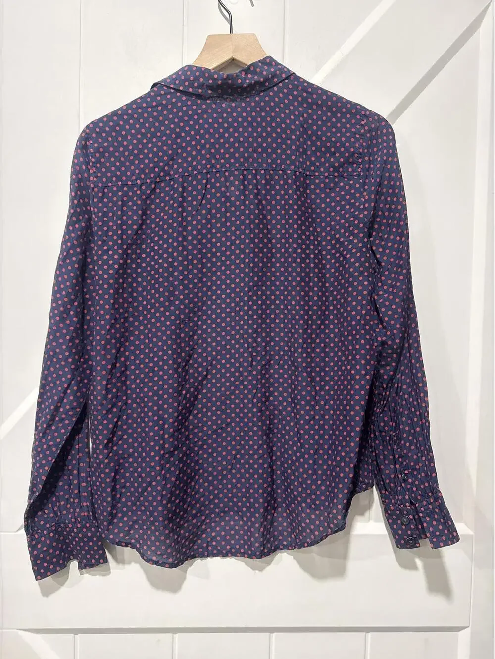 J.Crew The Perfect Shirt Polka Dot Button-Up Cotton & Silk Blend Shirt